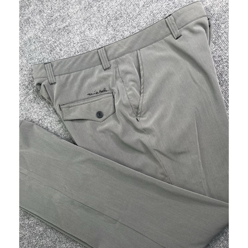 Travis Mathew Pants Men's 34X32 Gray Striped Stretch Performance Golf Chino